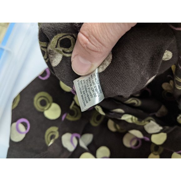 CJ Banks Christopher Brown Skirt Polka Dot Size 12 Green Modest Womens Corduroy - Picture 6 of 6